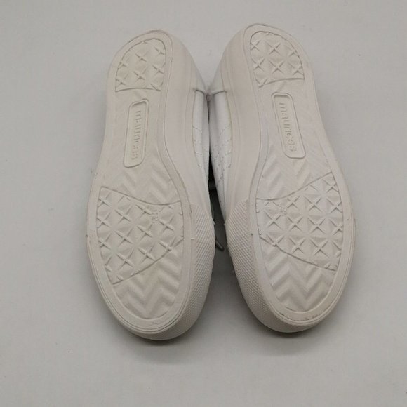 Maurices Womens Lace Up Canvas‎ Sneakers White Round Toe Fringed Edging 6.5M - Picture 4 of 10